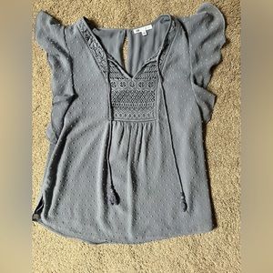 Blue Swiss dot blouse size S